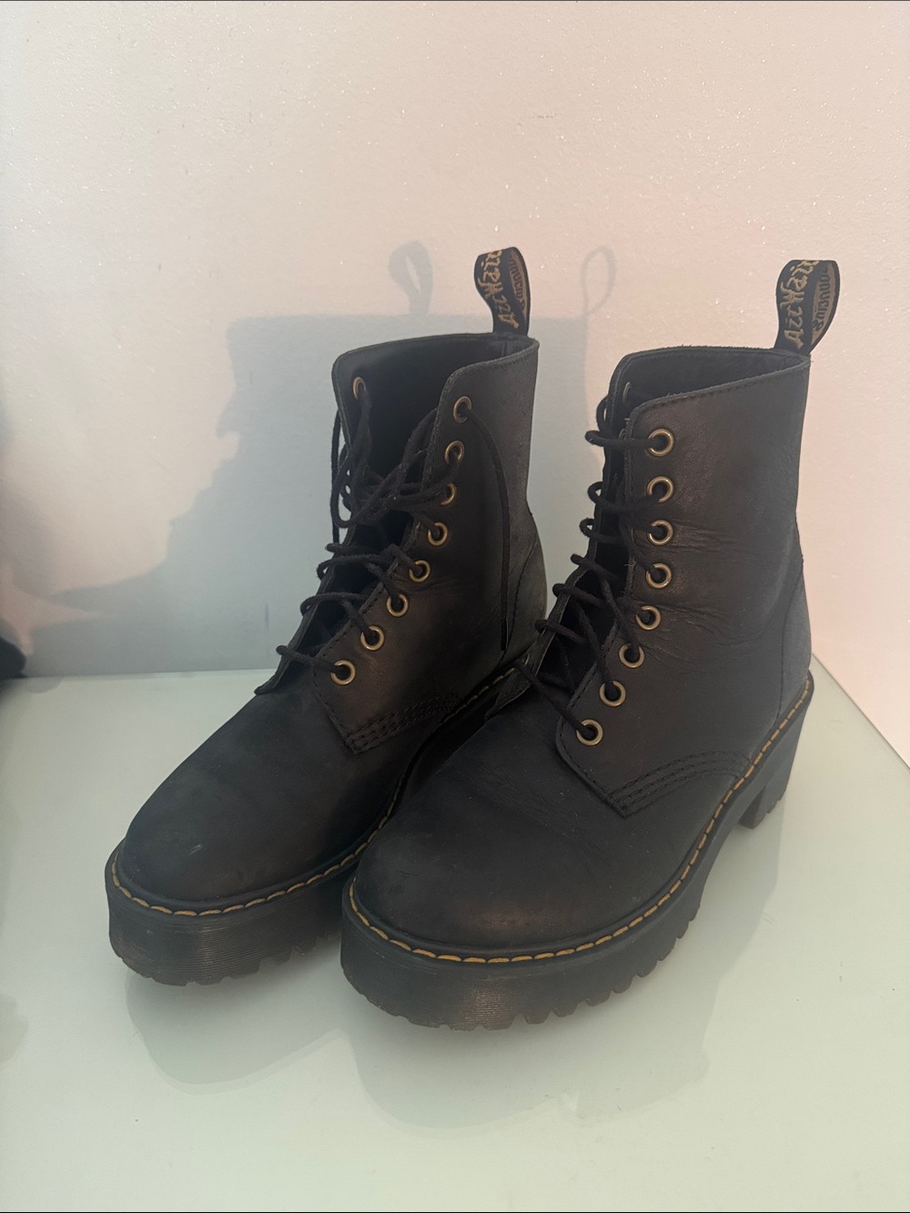 Dr. Martens Shriver hi boots lace up chunky lug sole